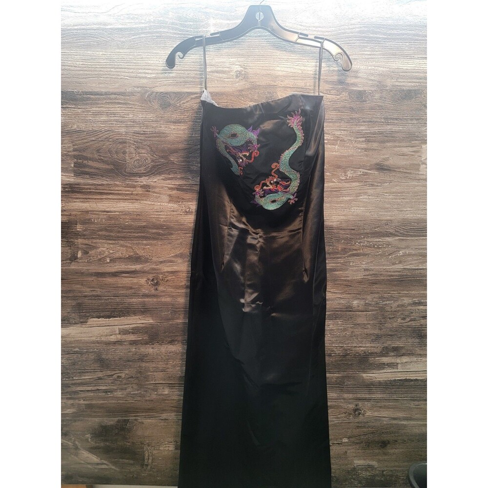 Jessica McClintock For Gunne Sax Asian Embroidered Dragon Sz 11